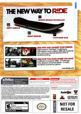 Tony Hawk - Ride box cover back